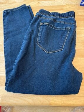 Jordache woman’s elastic waist Dark Blue Stretch Denim Pull-On Jeans,